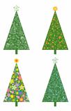 Christmas tree patterned, set