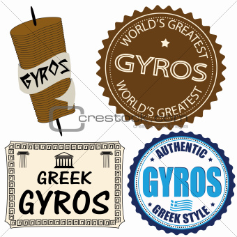 Set of gyros labels