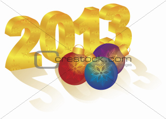 2013 New Year 3D Gold Numeral Ornaments