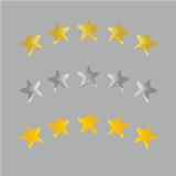Five stars of detailed qualitative. Gold, silver and yellow