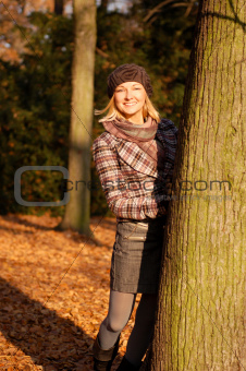 Young woman enjoying autumn