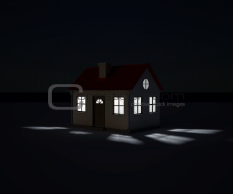 Night exterior small house