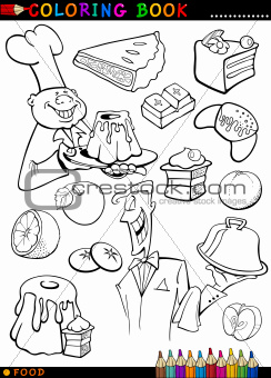 sweets and cakes for coloring