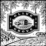 Retro Olive Grove black and white