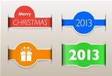Holiday web design elements like paper inset