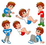 Boy in different poses and expressions