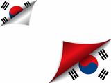 South Korea Country Flag Turning Page