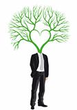 Businessman with tree head, vector