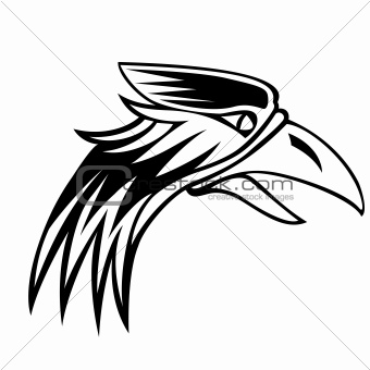 eagle isolated on white background black and white sign.