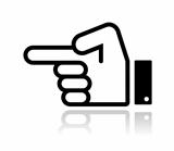 Pointing hand icon vector