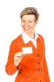 smiling women business card