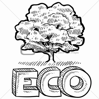 Eco or nature emblem sketch