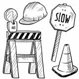 Road construction objects sketch