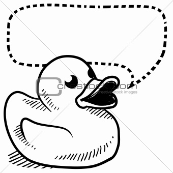Rubber duckie with speech bubble
