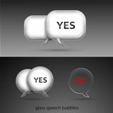Set of realistic glass speech bubbles.