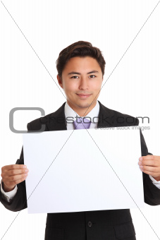 Businessman with blank paper