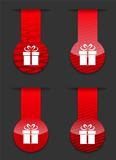 Red glossy design templates with gift icon