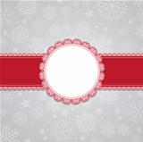 Christmas snowflake background with blank label