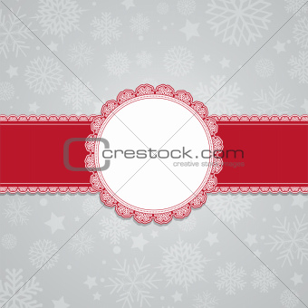 Christmas snowflake background with blank label