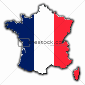 Stylized contour map of France