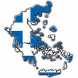 Stylized contour map of Greece