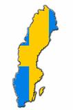 Stylized contour map of Sweden