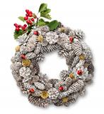 Christmas door wreath with hawthorn