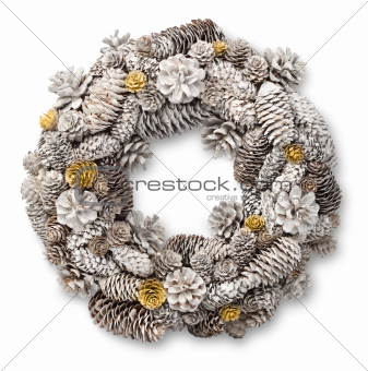 White Christmas door wreath