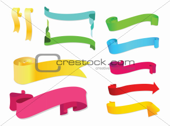 Colors banners and ribbons, vector set