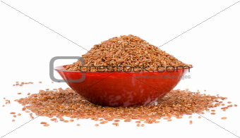red rice in a brown