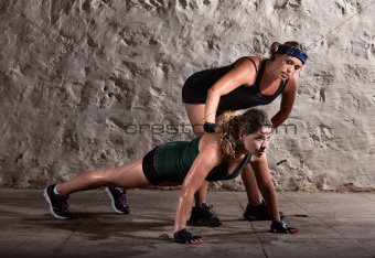Boot Camp Trainer with Woman