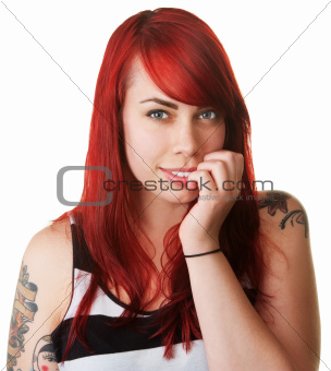 Smiling Woman with Red Hair