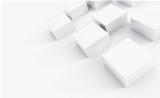 Abstract white plastic cubes on a light background