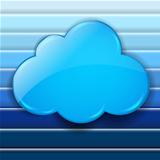 Abstract Blue Background With Speech Bubble Cloud
