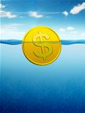 afloat dollar coin