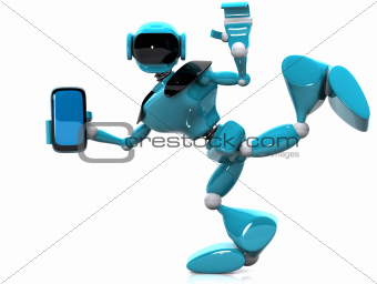 robot and phone