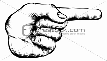 Hand pointing finger illustration