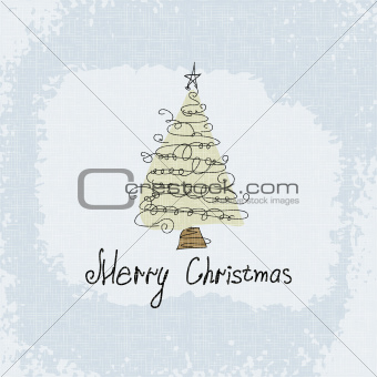 Doodle card - abstract christmas tree