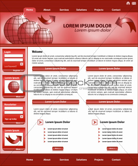 Website template design red