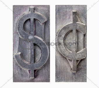 dollar and cent symbols