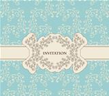 Vector Invitation on Seamless Floral Pattern