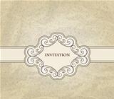 Vector Invitation on Seamless Floral Pattern