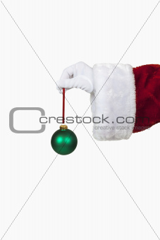 Santa Holding a Christmas Ornament
