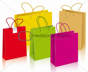 Set of different paper bags