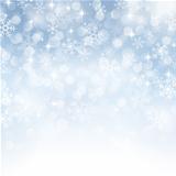 winter background with beautiful various snowflakes