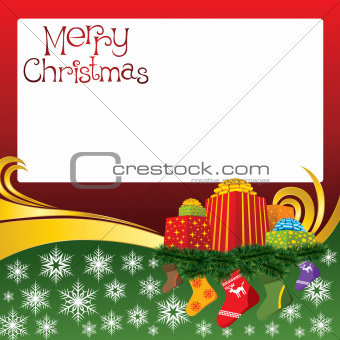 2012 vector christmas card with socks