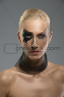 portrait of girl with creative make-up.