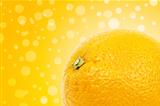 Orange on a yellow background with white circles