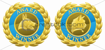 Gold cat and dog pet medals