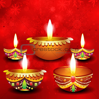 abstract diwali background with deepak